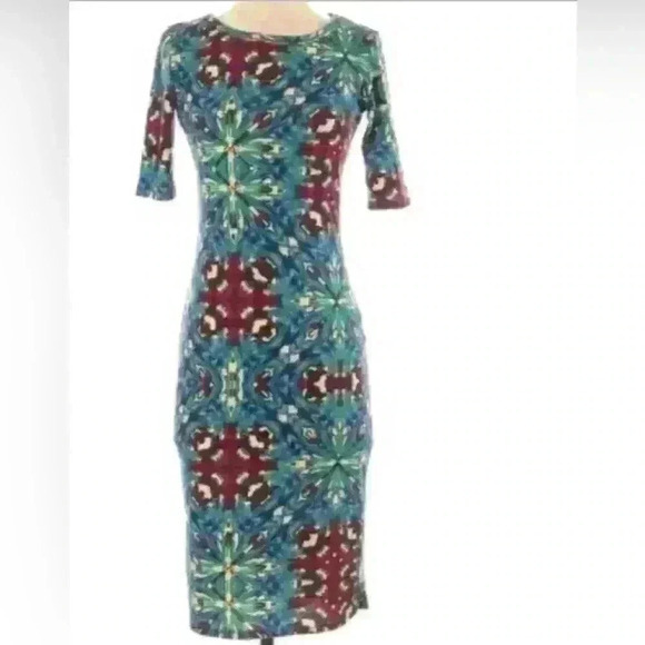 LuLaRoe Dresses & Skirts - LULAROE Julia Kaleidoscopic Print Dress Multi Color Abstract.